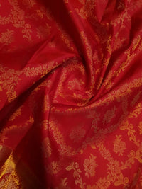 2G Pure Wedding Bridal Kanjivaram Silk Saree in Chilli Red with Rich Gold Zari | Silkmark Certified