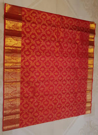 2G Pure Wedding Bridal Kanjivaram Silk Saree in Chilli Red with Rich Gold Zari | Silkmark Certified