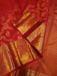 2G Pure Wedding Bridal Kanjivaram Silk Saree in Chilli Red with Rich Gold Zari | Silkmark Certified