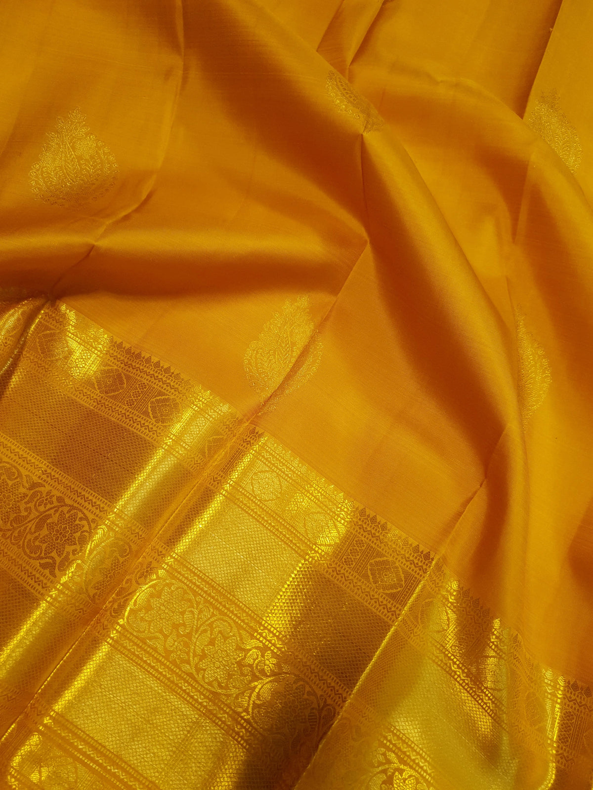 2Gram Pure Kanjivaram Silk Saree - Yellow | Silkmark Certified