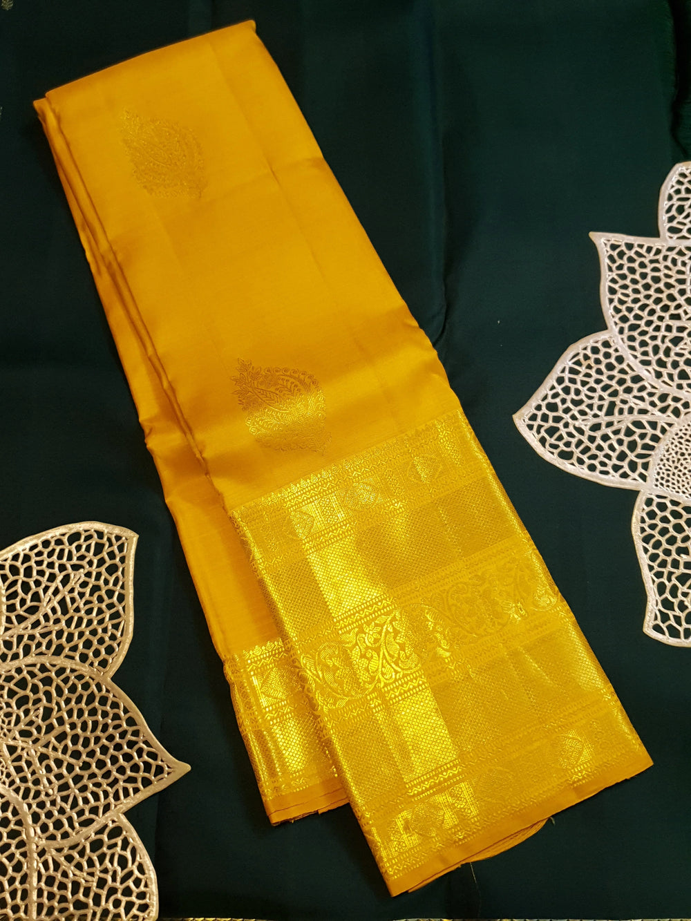 2Gram Pure Kanjivaram Silk Saree - Yellow | Silkmark Certified