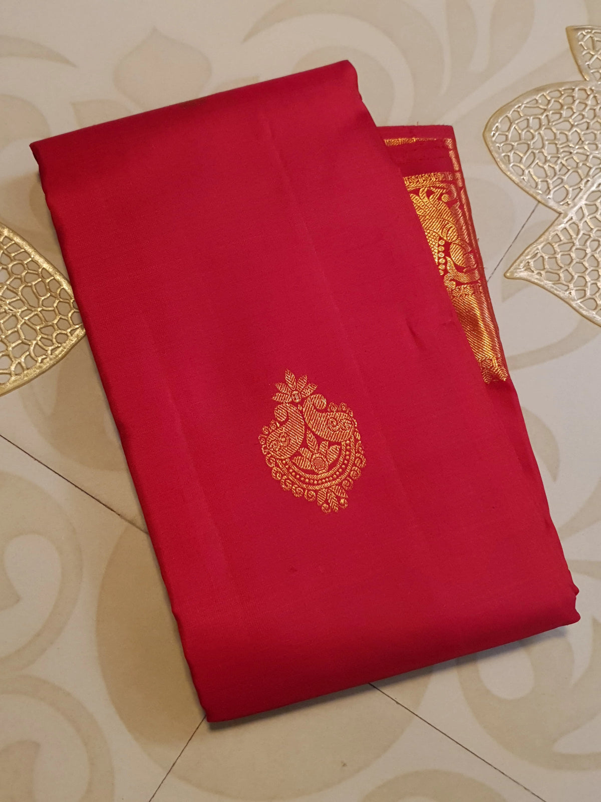 2Gram Pure Kanjivaram Silk Saree - Red | Silkmark Certified