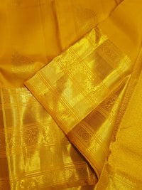 2Gram Pure Kanjivaram Silk Saree - Yellow | Silkmark Certified